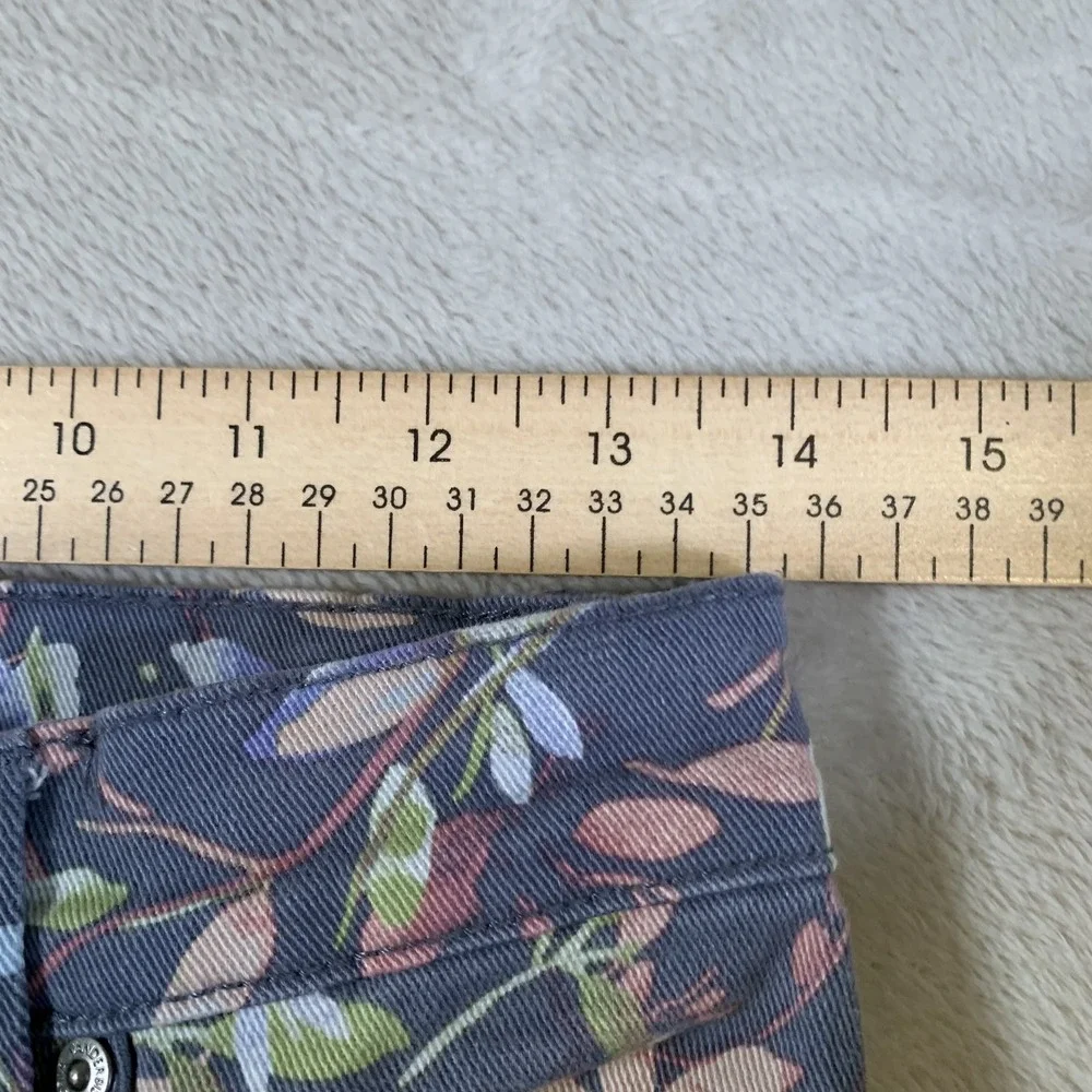 Gloria Vanderbilt Pants‎ Womens 4 Gray Floral Amanda Straight Leg Stretch Cotton - Picture 5 of 14